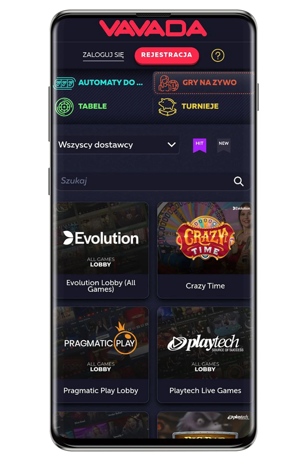 Ekrānuzņēmumi no oficiālās tīmekļa vietnes Vavada PL