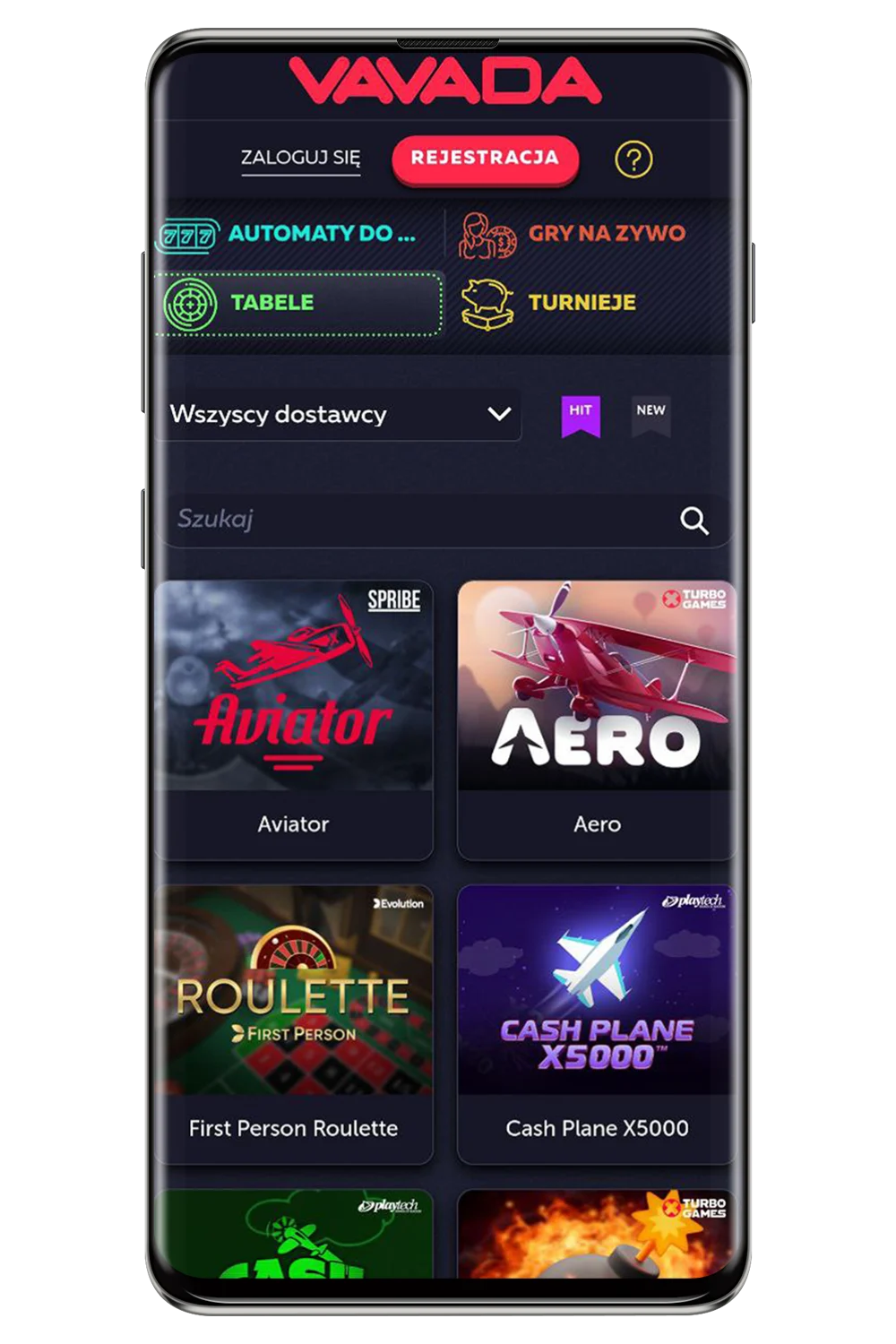 Ekrānuzņēmumi no oficiālās tīmekļa vietnes Vavada PL